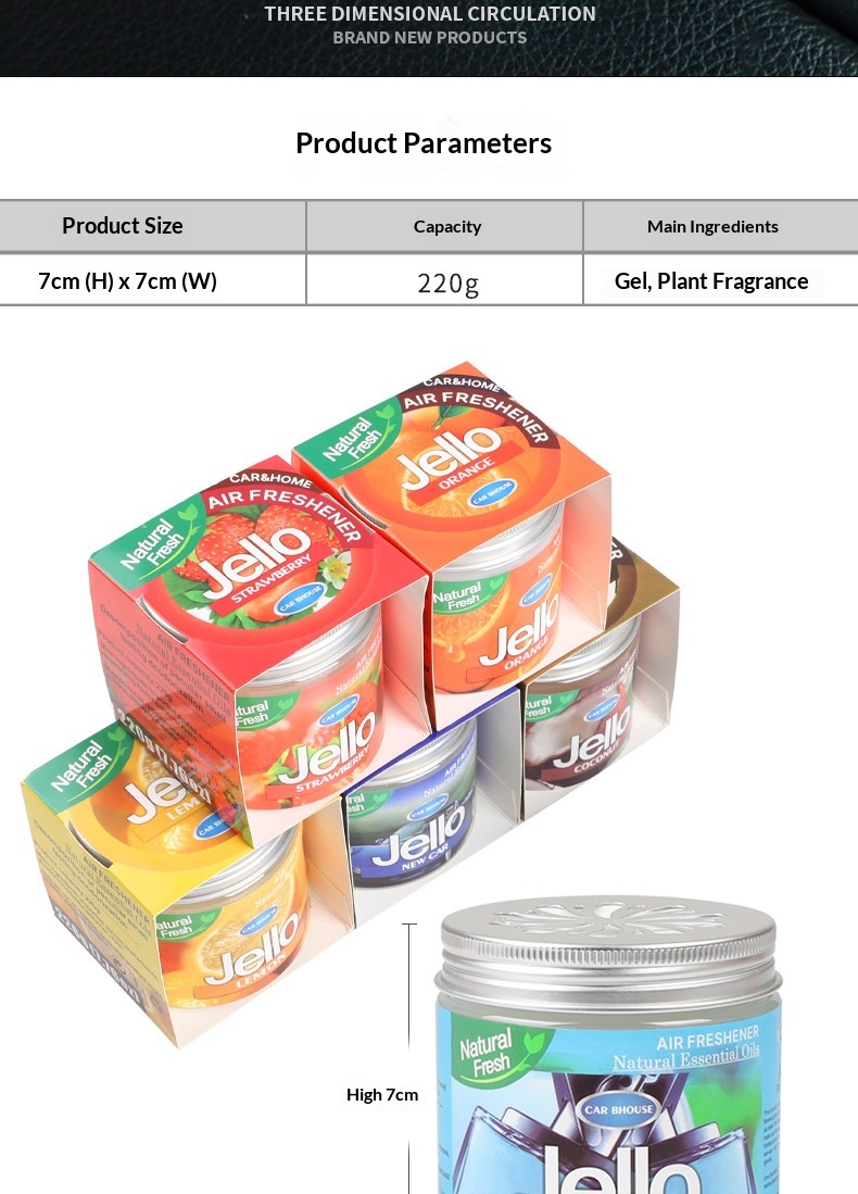 Balsamo solido JELLO Aromaterapia Profumo transfrontaliero per casa e auto Fragranza creativa decorativa_voghion.com