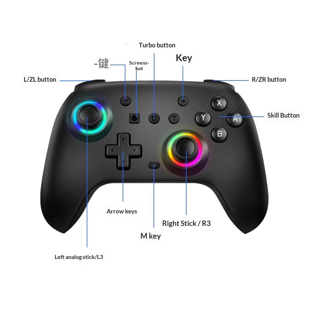 SW-Rücktaste, drahtloser Schalter, Pro-Spiel-Aufwachfunktion, Bluetooth-Controller_voghion.com