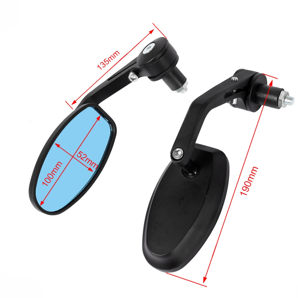 Specchietto retrovisore blu riflettente e girevole per manubrio pieghevole di moto e veicoli elettrici._voghion.com