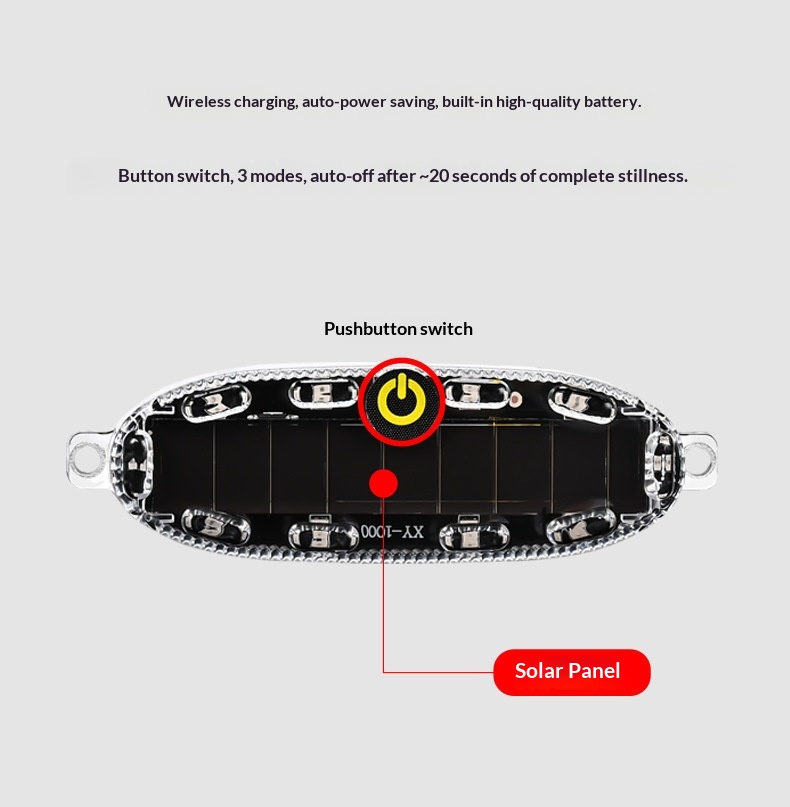 Solar Led Warning Light For Motorcycle Bicycle And Car Anti-collision_voghion.com