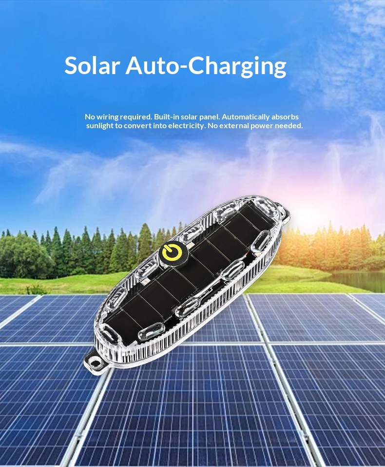 Solar Led Warning Light For Motorcycle Bicycle And Car Anti-collision_voghion.com
