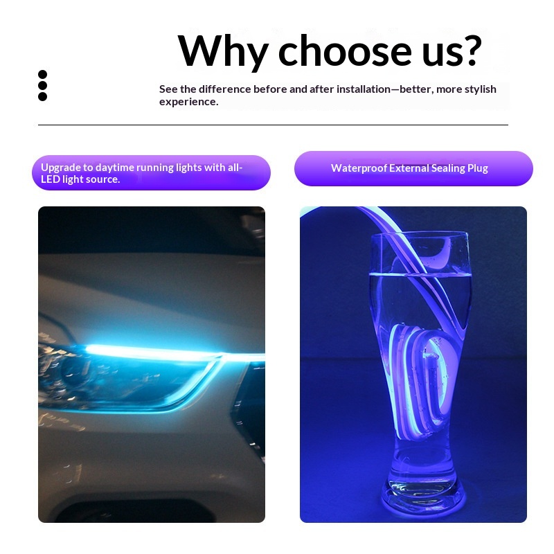 Cross-Border Products Headlight LED Daytime Running Car Modification Decoration Universal Soft Atmosphere Through Light_voghion.com