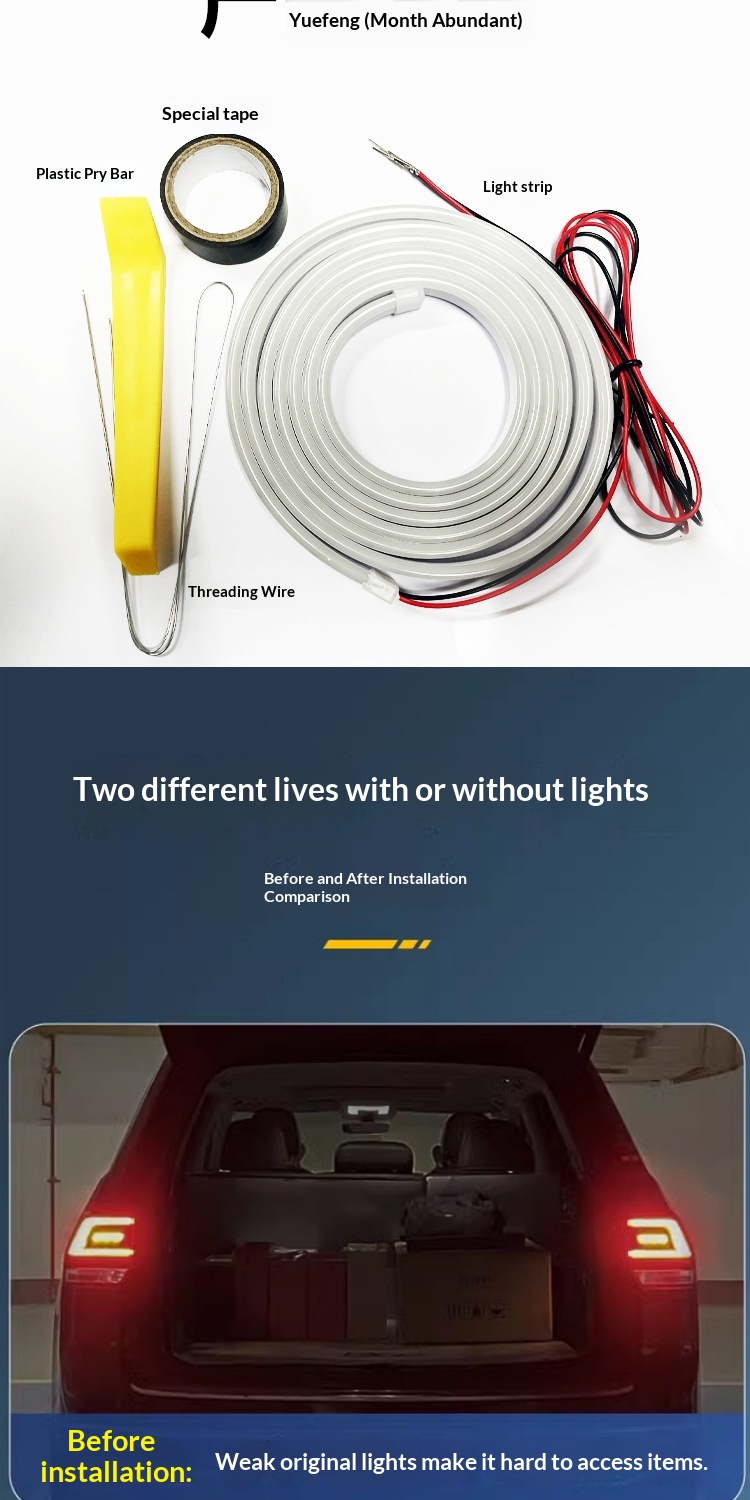 Activate Scanning Universal Car Interior Liing Atmosphere Strip Modification Decoration LED Automatic Sensor Trunk_voghion.com