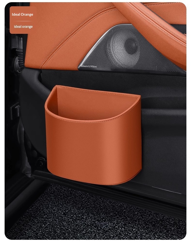 Cestino universale in pelle da appendere all'interno dell'auto, multifunzionale, per riporre oggetti e organizzare le portiere anteriori e posteriori._voghion.com