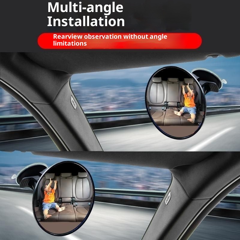Espejo retrovisor auxiliar reflectante de gran angular para observación de bebés en el interior del coche, ideal para triciclos y para marcha atrás._voghion.com