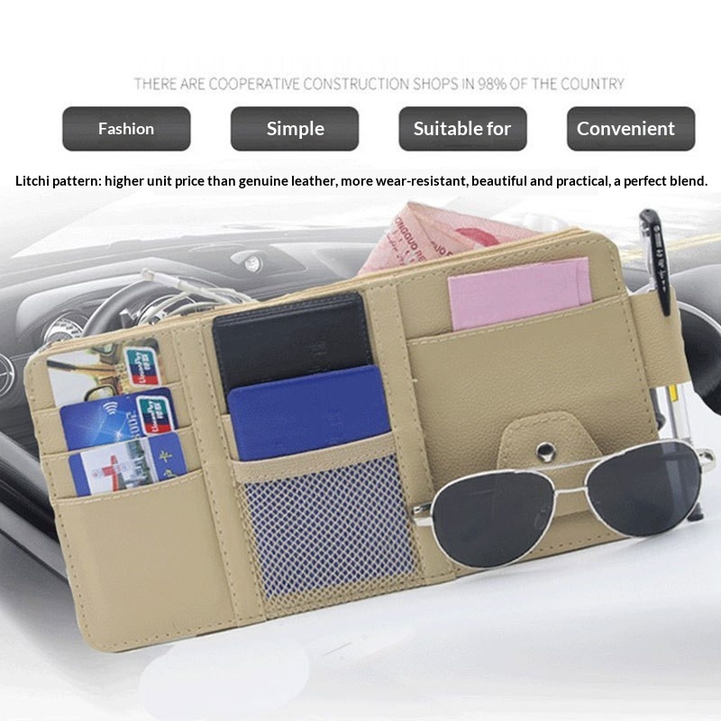 New Sun Visor Multi-Functional Storage Sunshade Special Glasses Clip Car Decoration Accessories_voghion.com