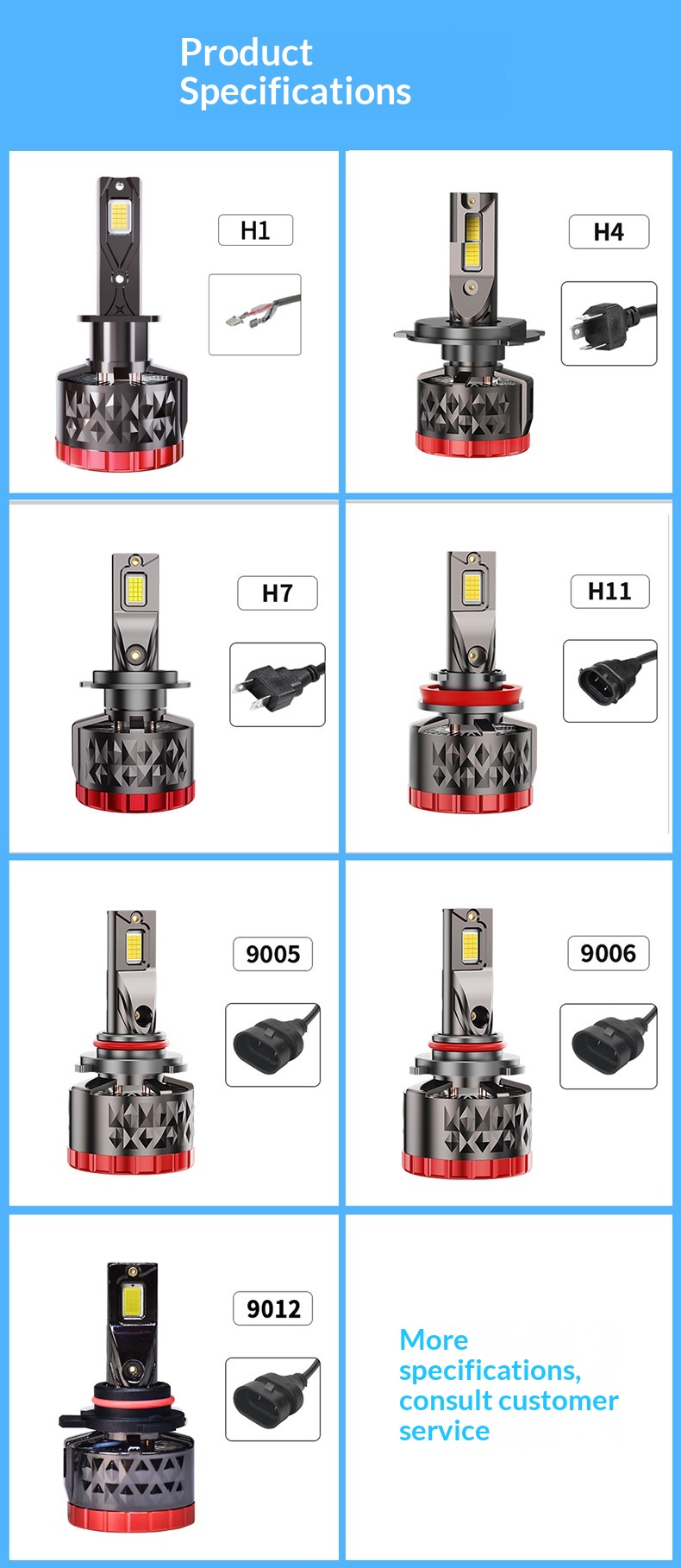 240W High Power Integrated H11 LED Light H7 Low Beam H4 Bulb Car Headlight_voghion.com