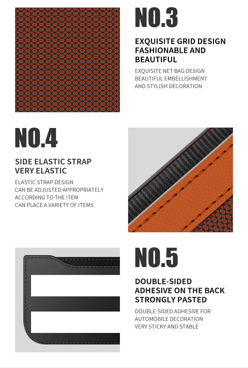 Netvak voor bonnetjes, pasjes, telefoon, multifunctionele opbergtas aan de zijkant, complete auto-interieuraccessoires_voghion.com