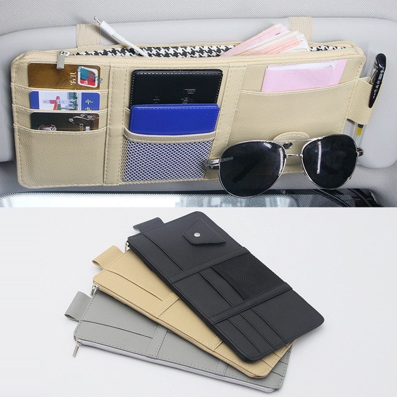 New Sun Visor Multi-Functional Storage Sunshade Special Glasses Clip Car Decoration Accessories_voghion.com