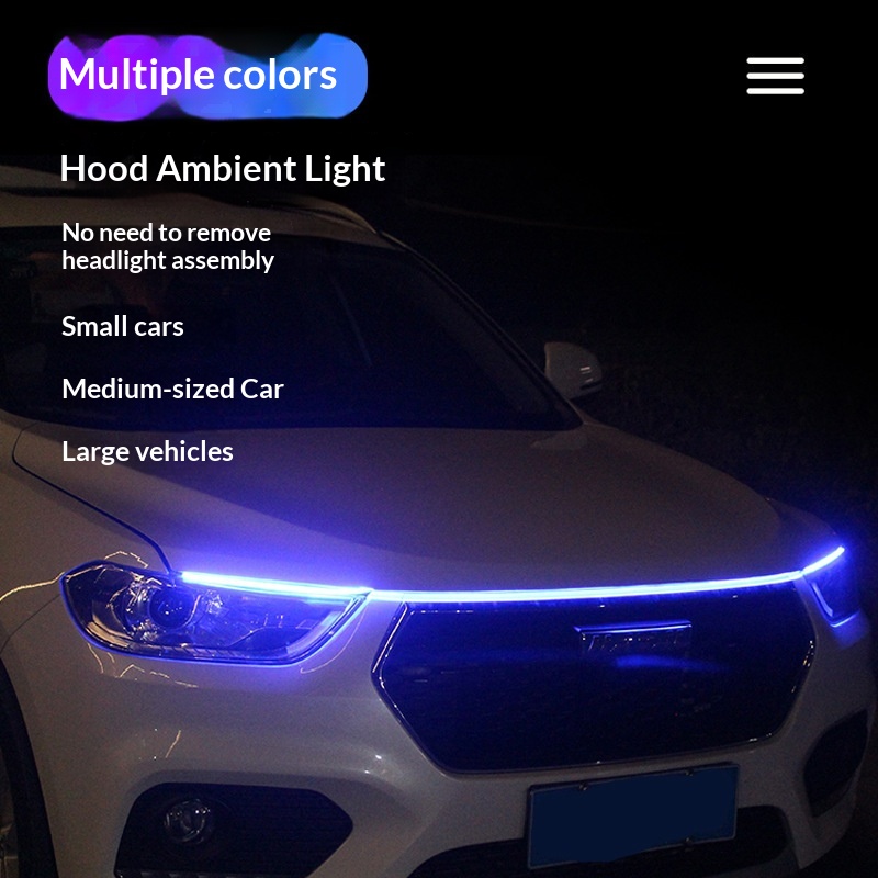 Cross-Border Products Headlight LED Daytime Running Car Modification Decoration Universal Soft Atmosphere Through Light_voghion.com