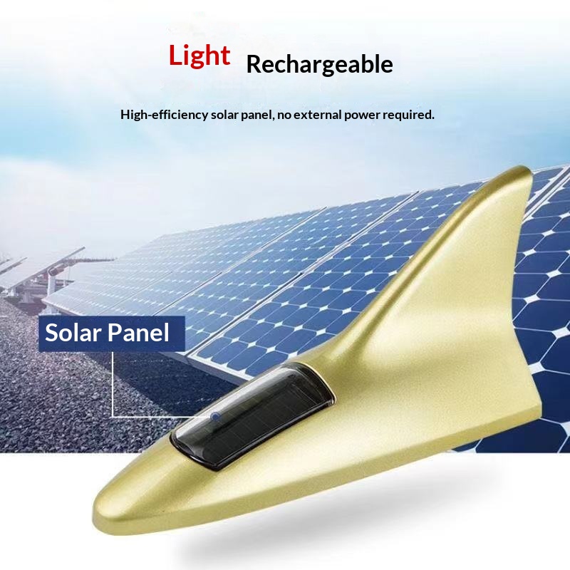 Luce LED a LED per segnalazione anticollisione posteriore auto, a forma di pinna di squalo, con laser solare e funzione anti-collisione._voghion.com