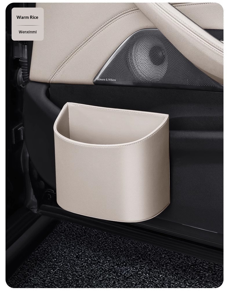 Cestino universale in pelle da appendere all'interno dell'auto, multifunzionale, per riporre oggetti e organizzare le portiere anteriori e posteriori._voghion.com