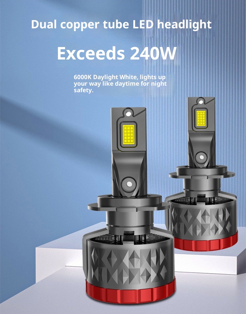 240W High Power Integrated H11 LED Light H7 Low Beam H4 Bulb Car Headlight_voghion.com