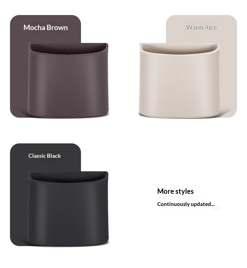 Cestino universale in pelle da appendere all'interno dell'auto, multifunzionale, per riporre oggetti e organizzare le portiere anteriori e posteriori._voghion.com