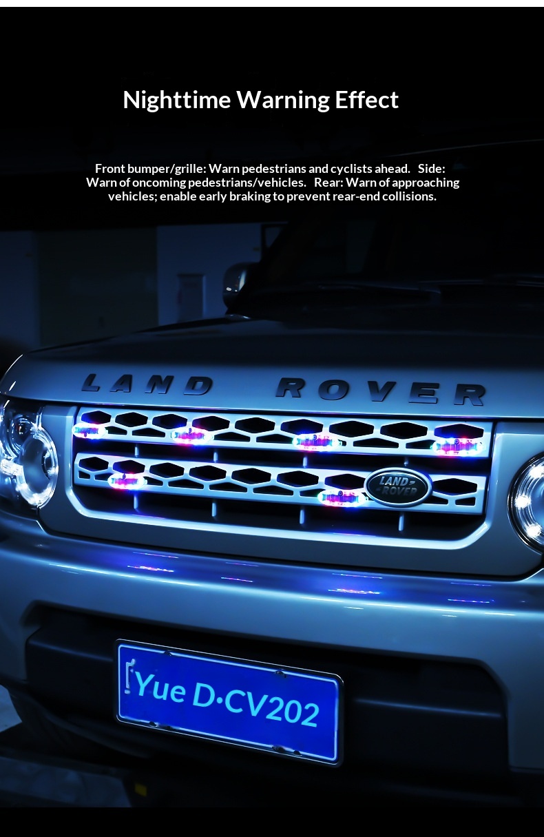 Solar Led Warning Light For Motorcycle Bicycle And Car Anti-collision_voghion.com