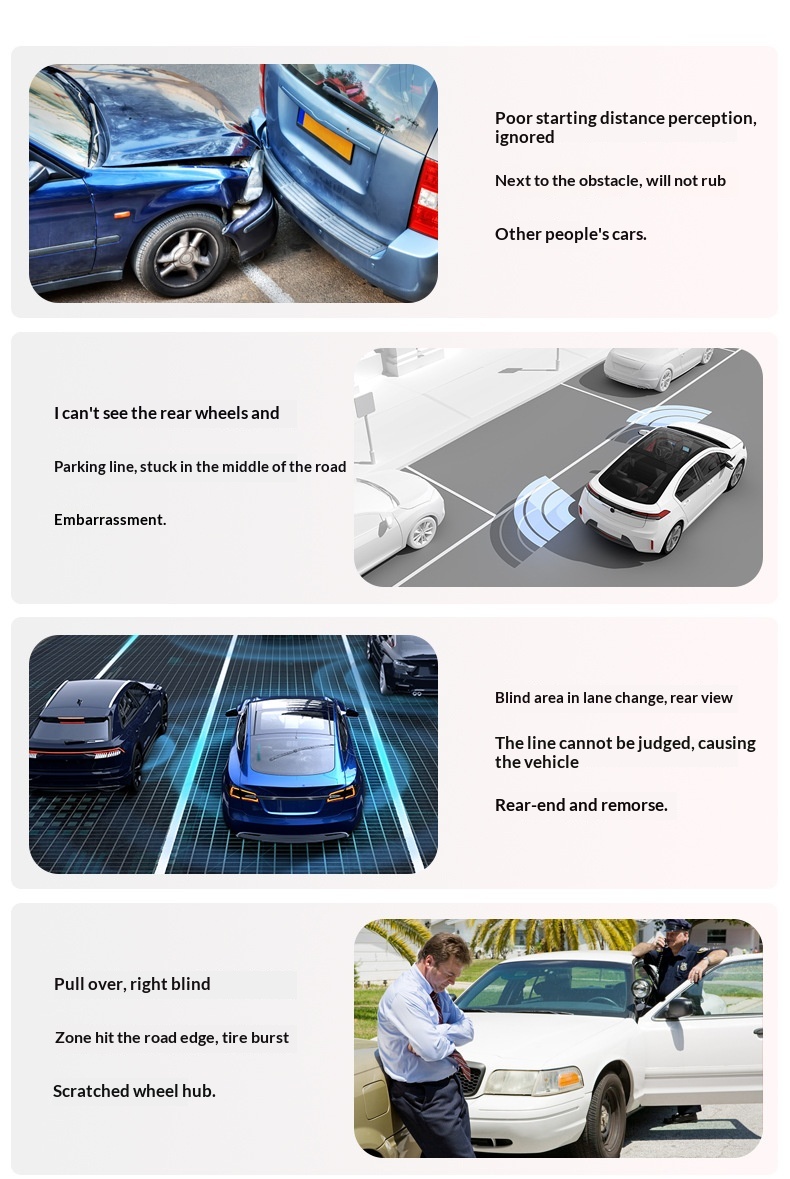 Specchietto retrovisore ausiliario per auto, piccolo, rotondo, riflettente a 360°, con doppio specchio anteriore per l'individuazione dell'angolo cieco._voghion.com