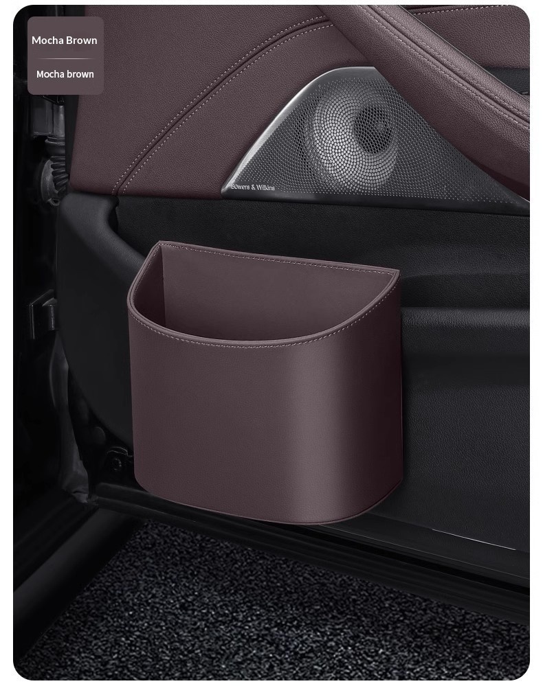 Cestino universale in pelle da appendere all'interno dell'auto, multifunzionale, per riporre oggetti e organizzare le portiere anteriori e posteriori._voghion.com