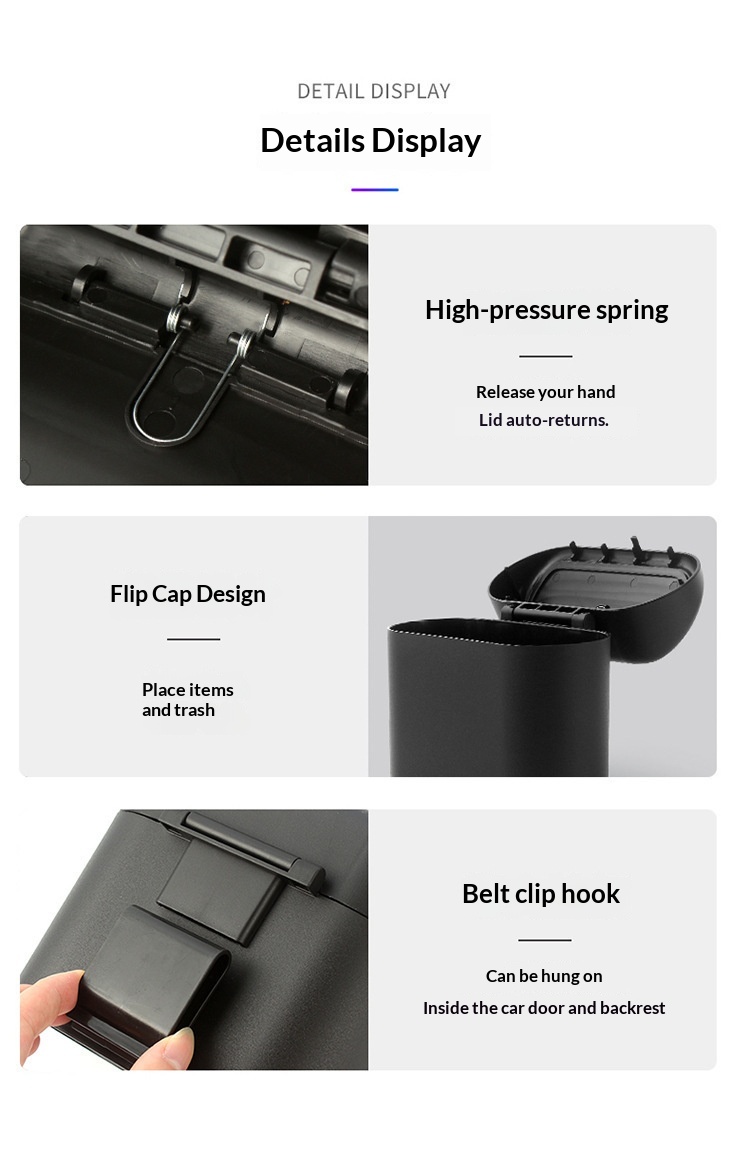 Cestino da appendere alla portiera dell'auto, pratico e multifunzionale, ideale per la fila anteriore._voghion.com