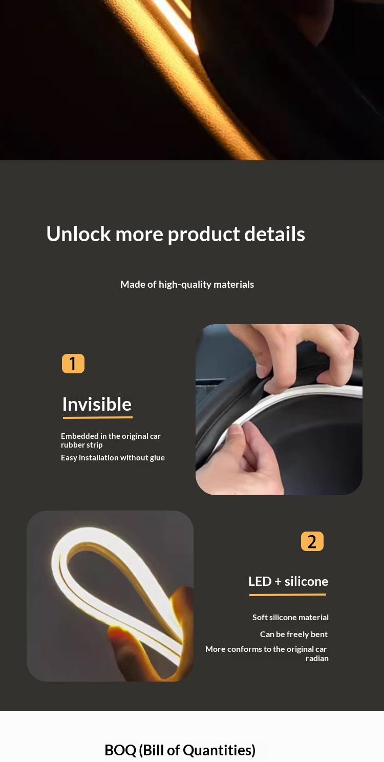 Activate Scanning Universal Car Interior Liing Atmosphere Strip Modification Decoration LED Automatic Sensor Trunk_voghion.com