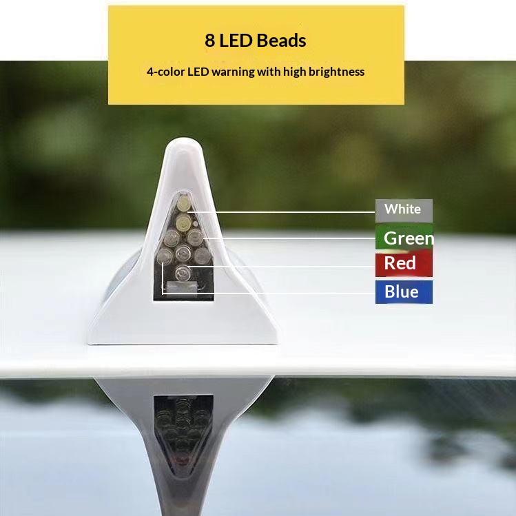 Luce LED a LED per segnalazione anticollisione posteriore auto, a forma di pinna di squalo, con laser solare e funzione anti-collisione._voghion.com