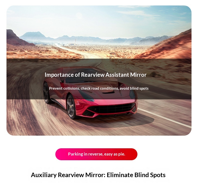 Specchietto retrovisore ausiliario per auto, piccolo, rotondo, riflettente a 360°, con doppio specchio anteriore per l'individuazione dell'angolo cieco._voghion.com