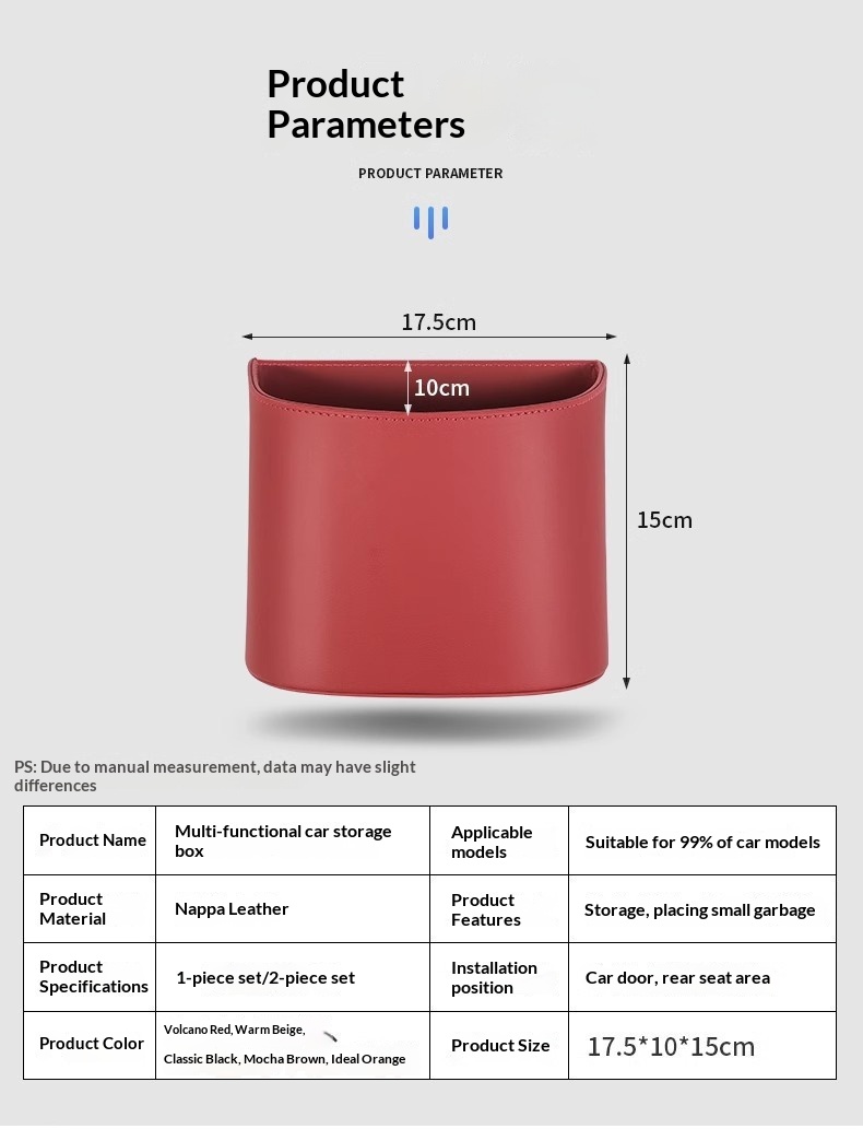 Cestino universale in pelle da appendere all'interno dell'auto, multifunzionale, per riporre oggetti e organizzare le portiere anteriori e posteriori._voghion.com