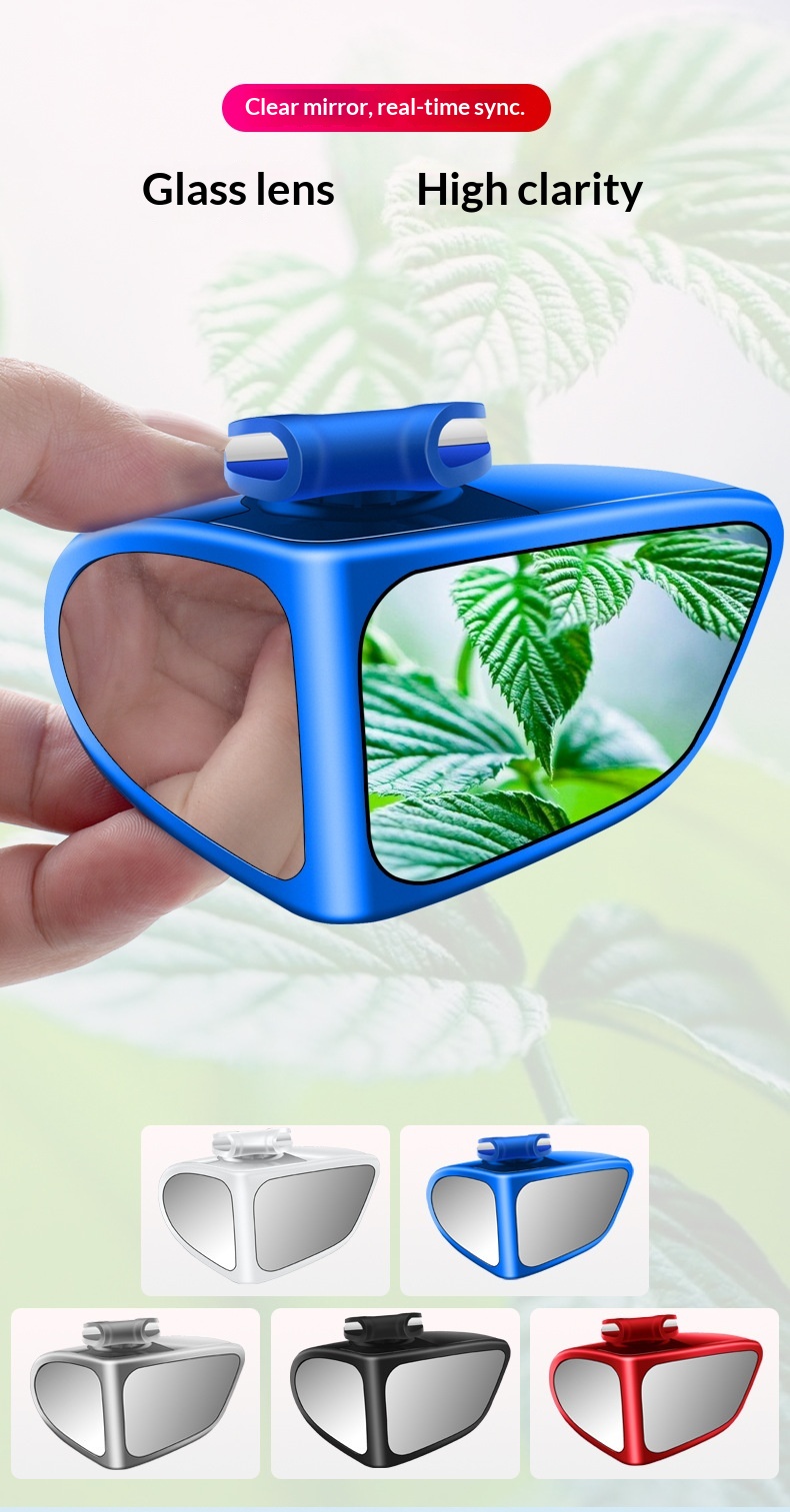 Specchietto retrovisore ausiliario per auto, piccolo, rotondo, riflettente a 360°, con doppio specchio anteriore per l'individuazione dell'angolo cieco._voghion.com