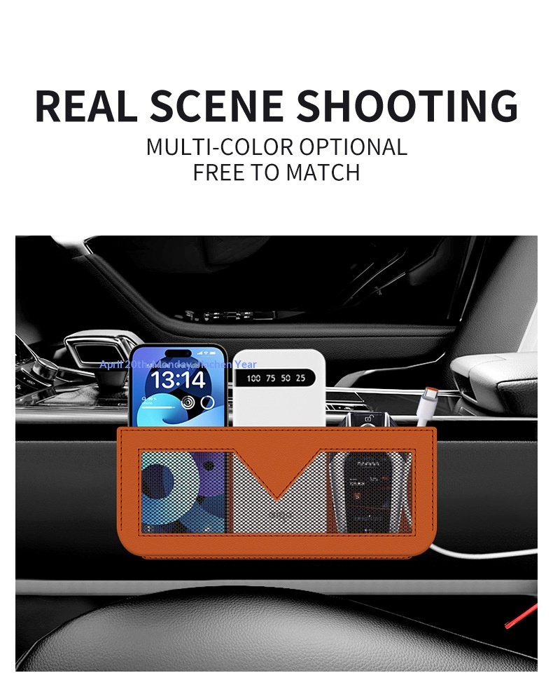 Netvak voor bonnetjes, pasjes, telefoon, multifunctionele opbergtas aan de zijkant, complete auto-interieuraccessoires_voghion.com