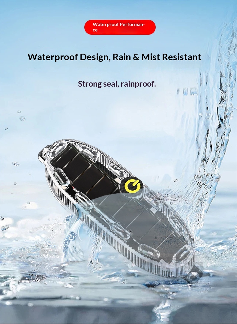 Solar Led Warning Light For Motorcycle Bicycle And Car Anti-collision_voghion.com