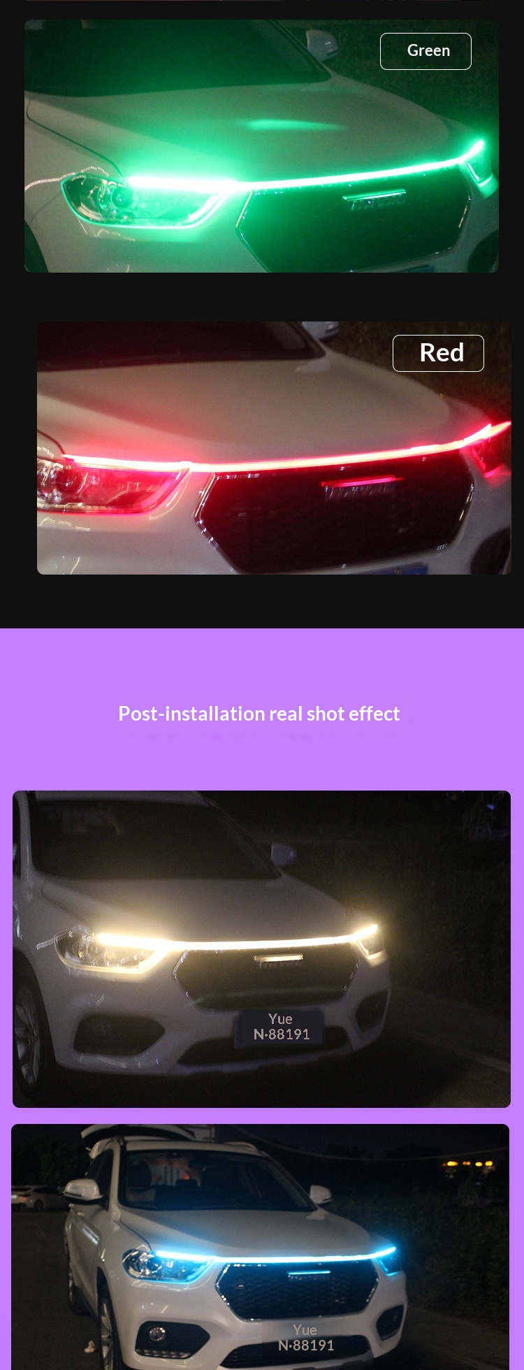 Cross-Border Products Headlight LED Daytime Running Car Modification Decoration Universal Soft Atmosphere Through Light_voghion.com