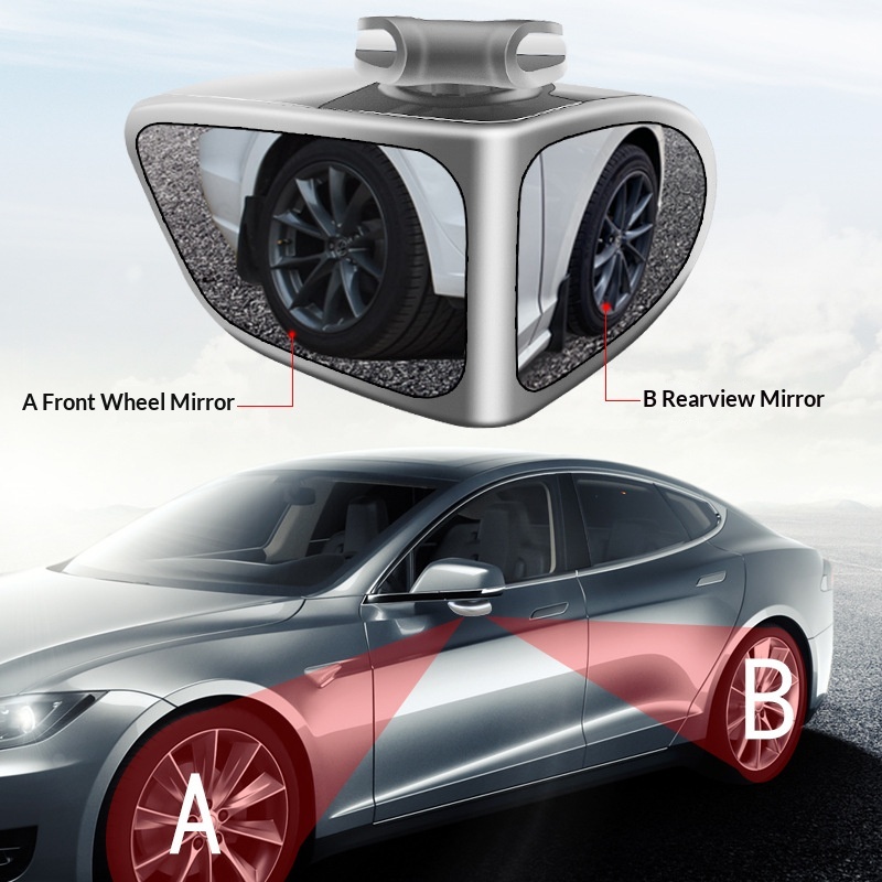 Specchietto retrovisore ausiliario per auto, piccolo, rotondo, riflettente a 360°, con doppio specchio anteriore per l'individuazione dell'angolo cieco._voghion.com
