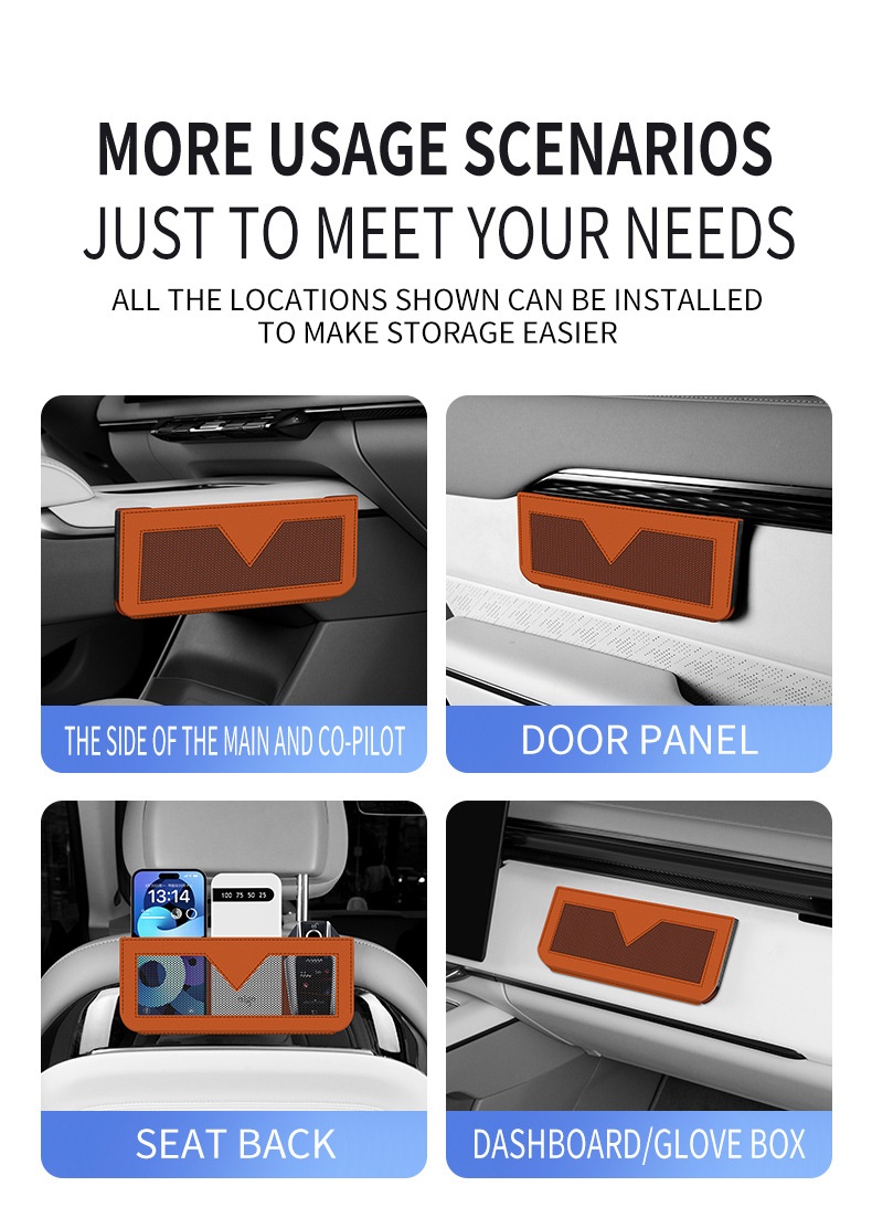 Netvak voor bonnetjes, pasjes, telefoon, multifunctionele opbergtas aan de zijkant, complete auto-interieuraccessoires_voghion.com