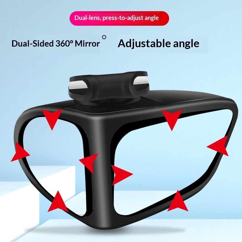 Specchietto retrovisore ausiliario per auto, piccolo, rotondo, riflettente a 360°, con doppio specchio anteriore per l'individuazione dell'angolo cieco._voghion.com