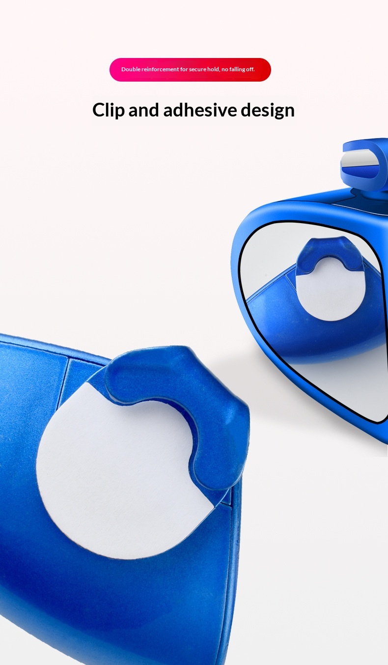 Specchietto retrovisore ausiliario per auto, piccolo, rotondo, riflettente a 360°, con doppio specchio anteriore per l'individuazione dell'angolo cieco._voghion.com