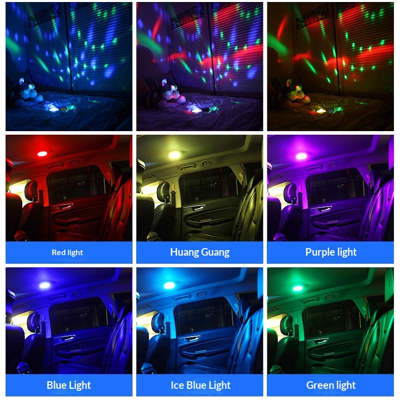Led atmosfærelys til bil med musikstyring og disco effekt_voghion.com