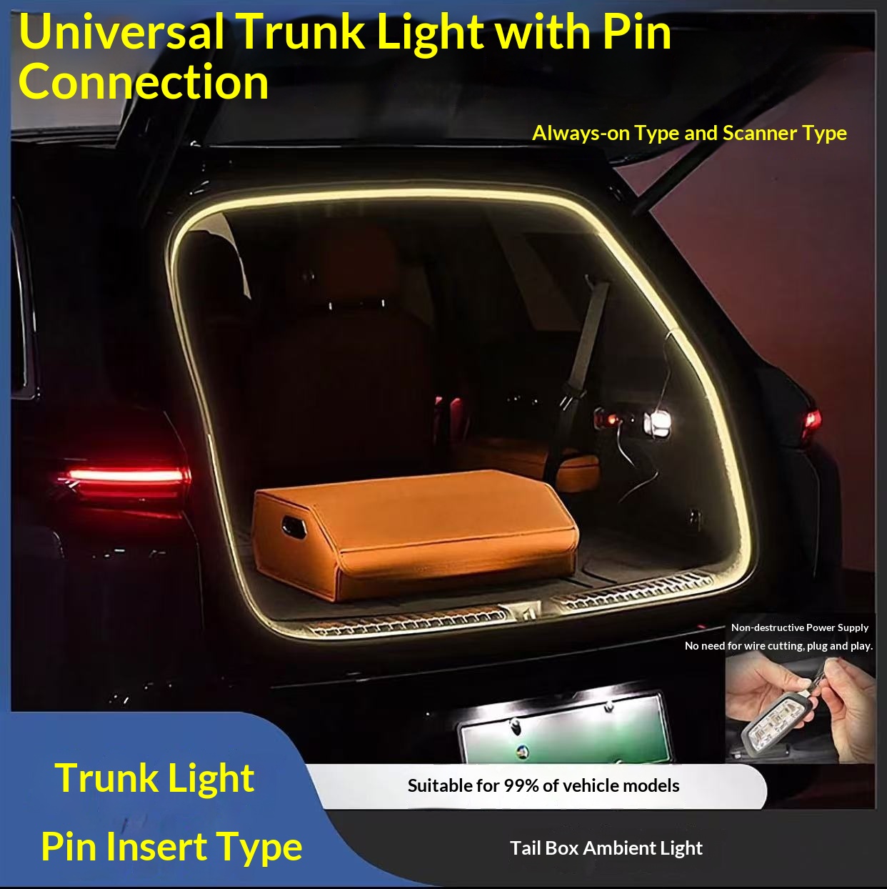 Activate Scanning Universal Car Interior Liing Atmosphere Strip Modification Decoration LED Automatic Sensor Trunk_voghion.com