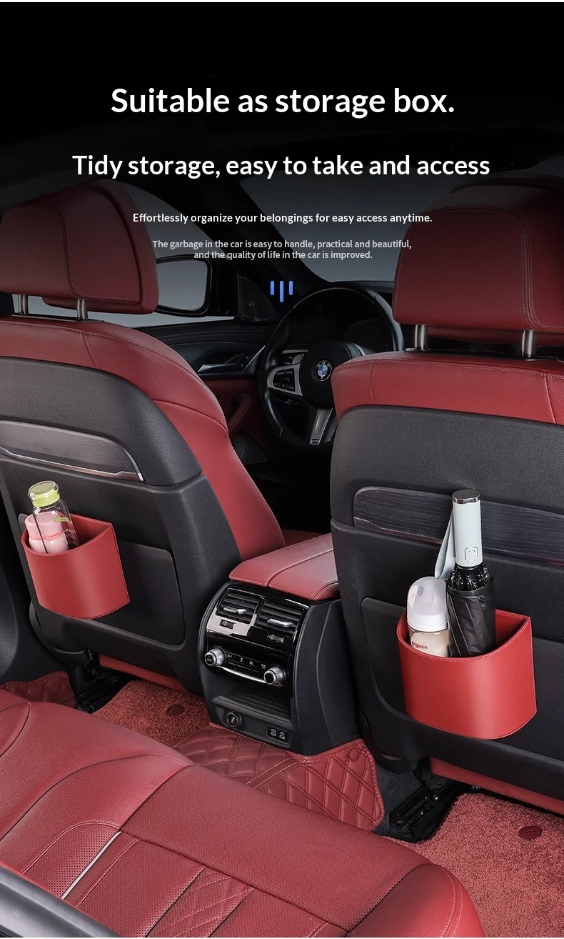 Cestino universale in pelle da appendere all'interno dell'auto, multifunzionale, per riporre oggetti e organizzare le portiere anteriori e posteriori._voghion.com