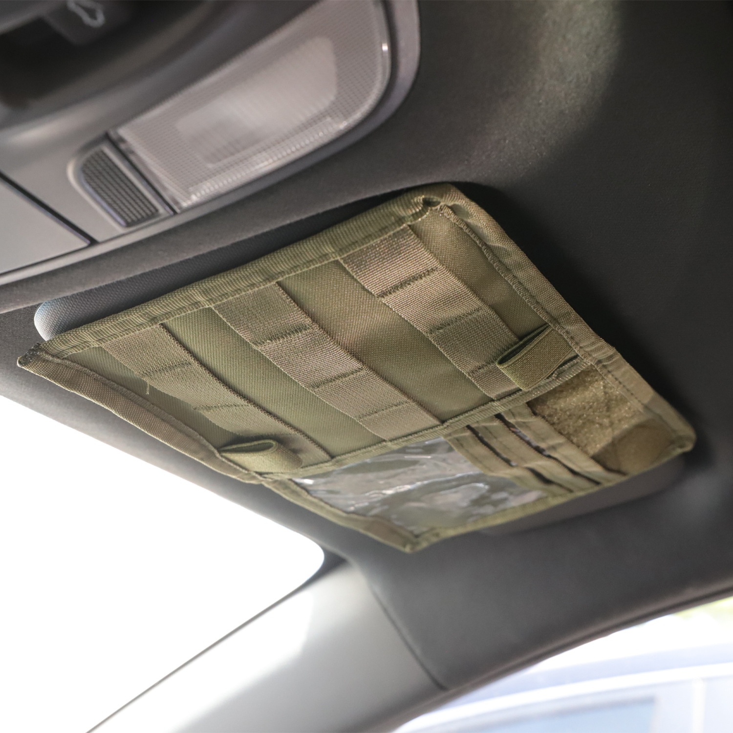 Car Sun Visor Makeup Mirror Storage Tactical Accessory Organizer Molle Miscellaneous Bag Hanging Type_voghion.com