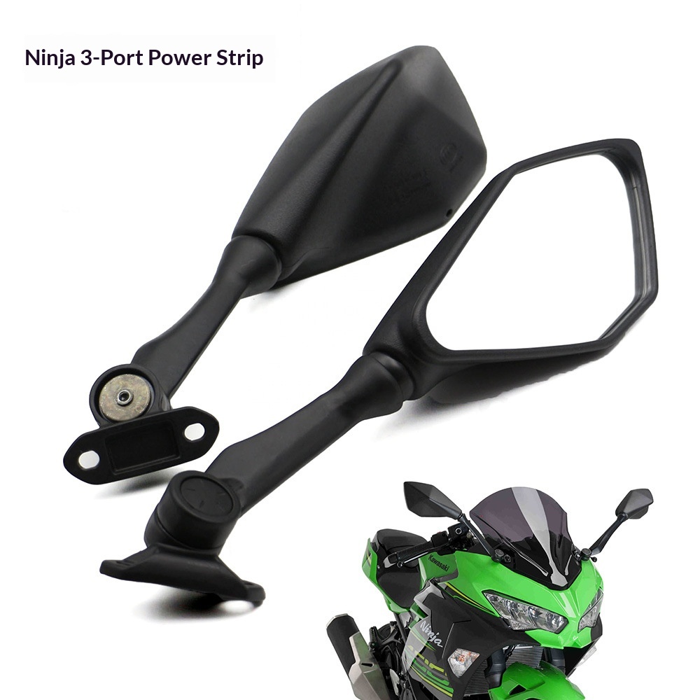 Espelho retrovisor dobrável para corrida de rua Kawasaki Ninja, compatível com diversas fronteiras._voghion.com