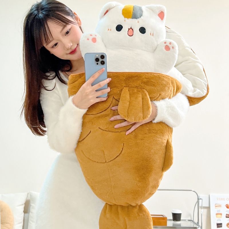 Cute Taiyaki Plush Toy Cat Large Dorayaki Doll, Sleeping Pillow, New Product Pillow_voghion.com