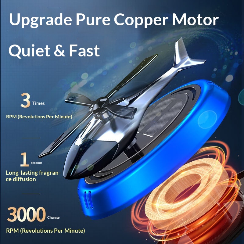 Air Freshener Solar-Powered Perfume Rotating Airplane Ornament Odor Removal Fragrance Long-Lasting Scent In Car_voghion.com