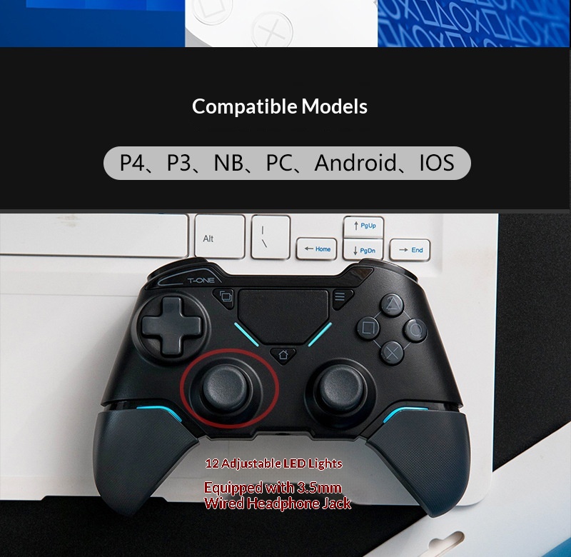 Manette T1B PS4 Pro, PC, tablette, Steam, It Takes Two, iOS, mobile, sans fil, Bluetooth, vibration_voghion.com