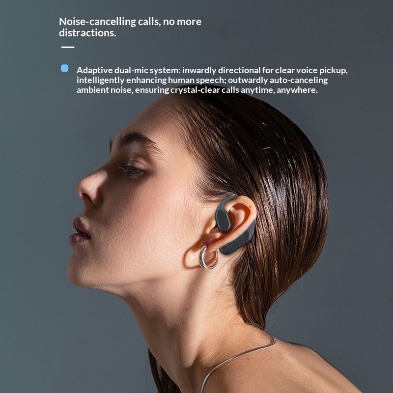 True Bone Conduction Bluetooth Earphones, Intelligent Noise Cancellation, Ultra-long Battery Life, Dual-chip_voghion.com
