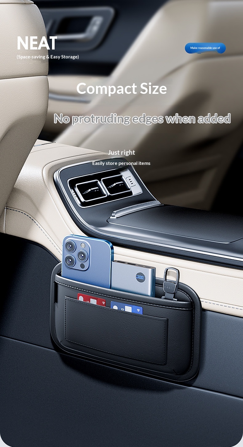 Multifunctionele opbergtas voor voor- en achterstoelen, hangende organizer, sterke zelfklevende achterkant voor in de auto_voghion.com