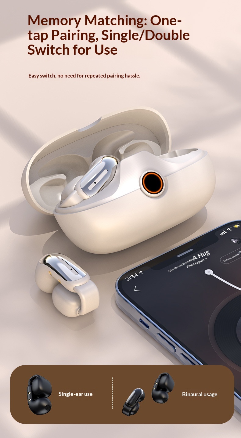Wireless Bluetooth Earphones With Noise Cancelling And Ear Hooks_voghion.com