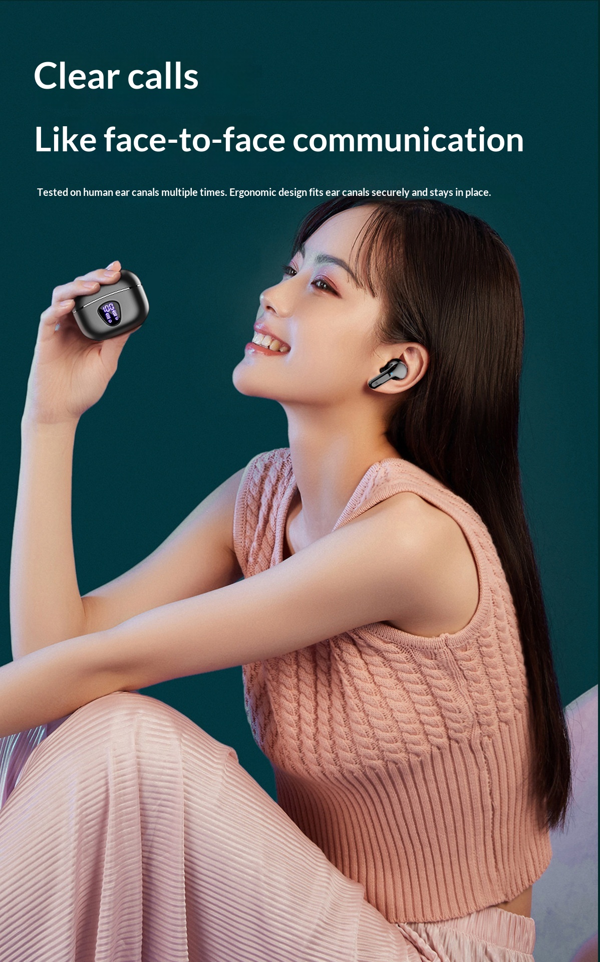 2026 Private Model Noise-Cancelling Clear Call TWS draadloze oordopjes met oplaadcase, compact en met lange batterijduur_voghion.com