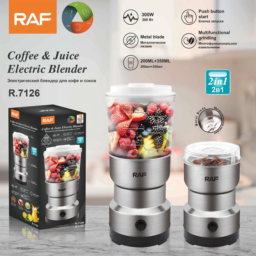 Macinacaffè elettrico portatile RAF per uso domestico, leggero e a secco_voghion.com