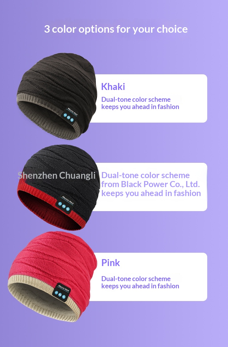 Knitted Bluetooth Beanie Hat With Wireless Headphones Music Cap_voghion.com