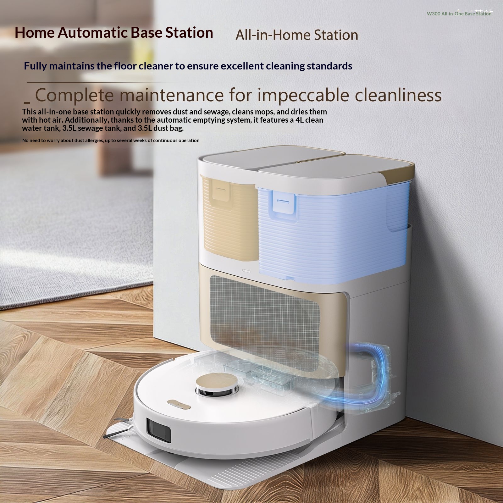 Customized W300 Robot For Home Use, High Suction, Intelligent, Fully Automatic Sweeping And Mopping, Laser Navigation_voghion.com