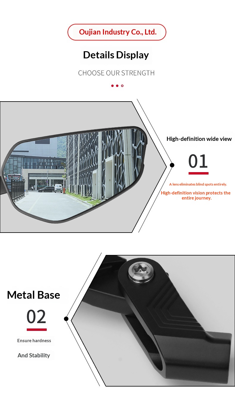 Real Carbon Fiber Foldable Motorcycle Modified Rearview With Wide-angle Anti-glare Mirror_voghion.com